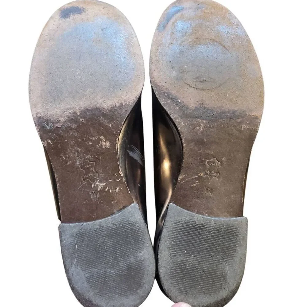 Tory Burch Loafers Women's 7 Pewter Metallic Leather Driving Shoes